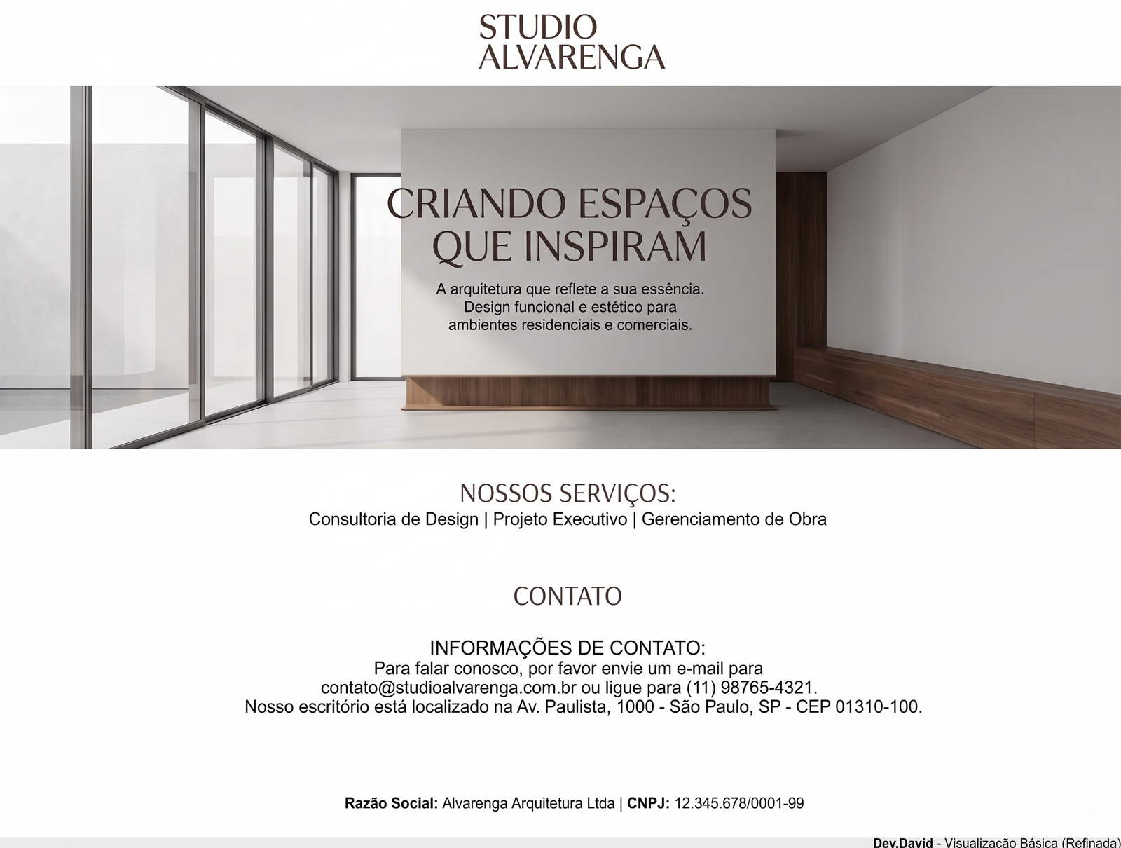 Exemplo Site Visual
